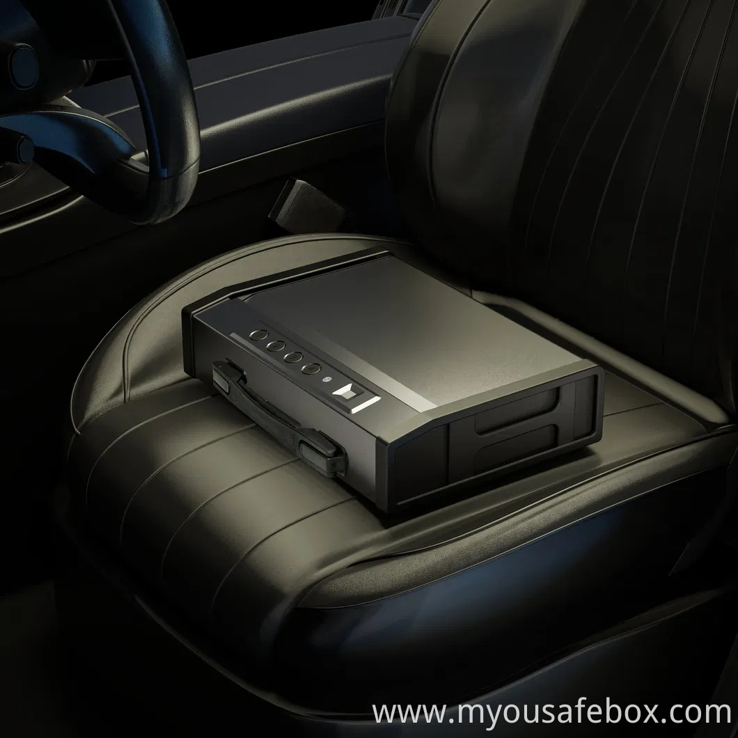 Portable Small Treadlock Digital Gun Pistol Handgun Firearm Fingerprint Biometric Safe Box Hidden Security Box